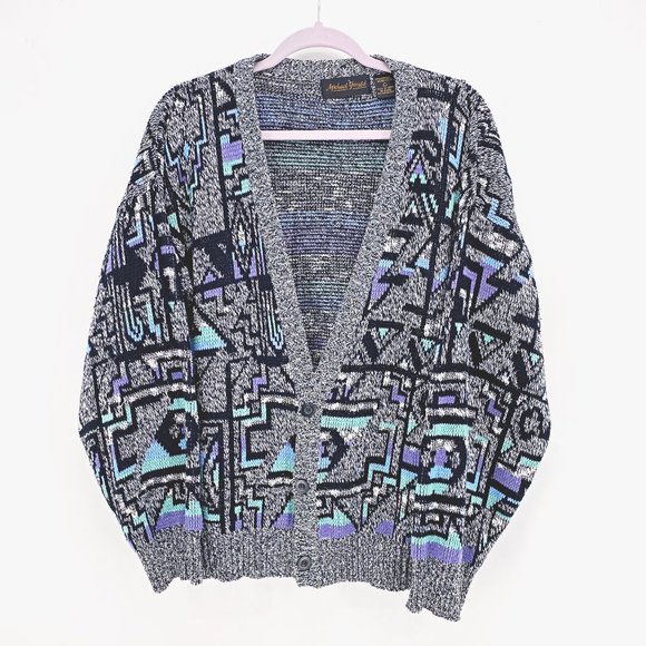 Vintage Sweaters - Michael Gerald Vintage Grandpa Cardigan Sweater